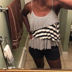 A black and white striped cami